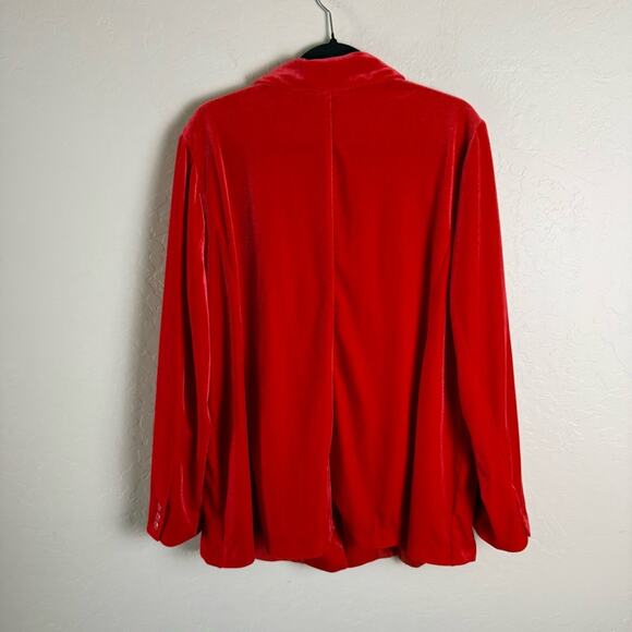Lane Bryant Red Velvet Blazer Jacket 22 - Picture 9 of 16